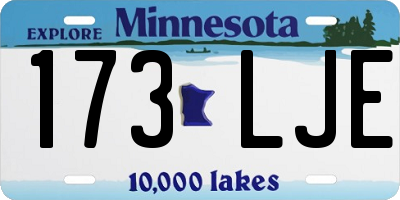 MN license plate 173LJE