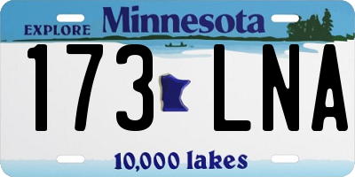 MN license plate 173LNA