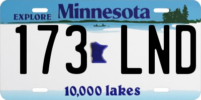 MN license plate 173LND