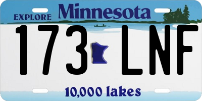 MN license plate 173LNF