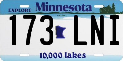 MN license plate 173LNI