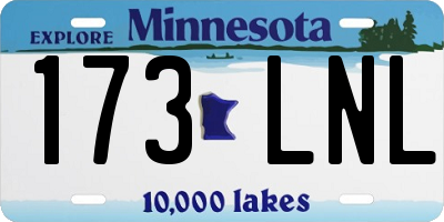 MN license plate 173LNL