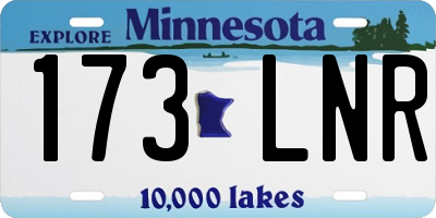 MN license plate 173LNR