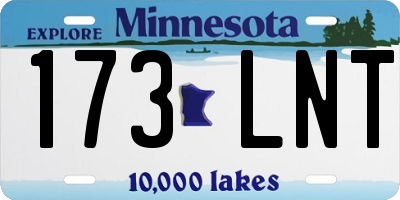 MN license plate 173LNT