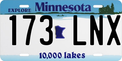 MN license plate 173LNX