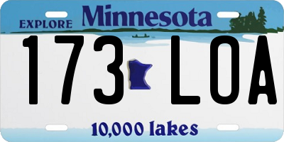 MN license plate 173LOA