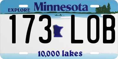 MN license plate 173LOB