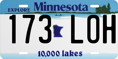 MN license plate 173LOH