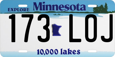 MN license plate 173LOJ