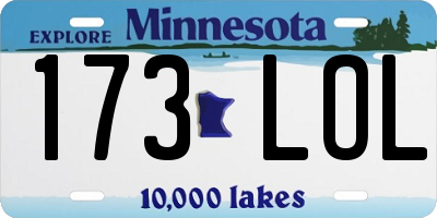 MN license plate 173LOL