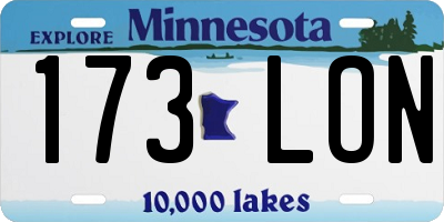 MN license plate 173LON