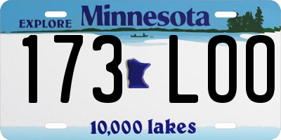 MN license plate 173LOO
