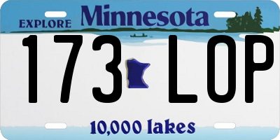 MN license plate 173LOP