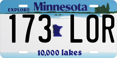 MN license plate 173LOR
