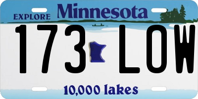 MN license plate 173LOW