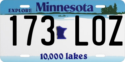 MN license plate 173LOZ