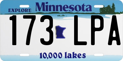 MN license plate 173LPA