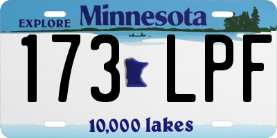 MN license plate 173LPF