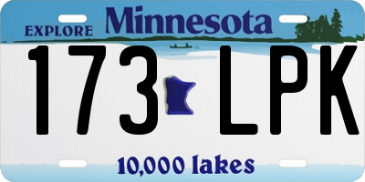 MN license plate 173LPK