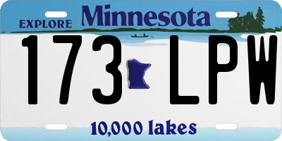 MN license plate 173LPW