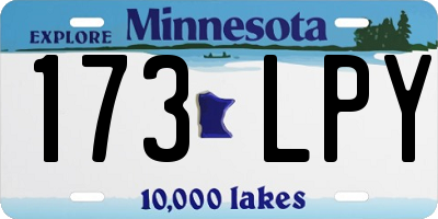 MN license plate 173LPY
