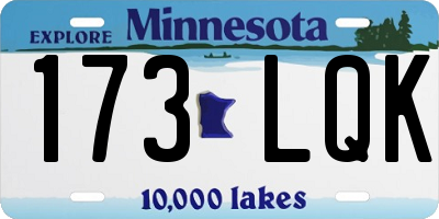 MN license plate 173LQK