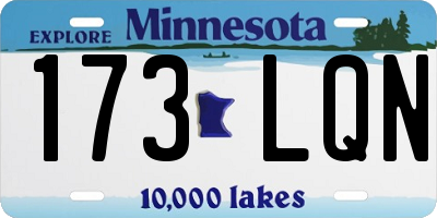 MN license plate 173LQN