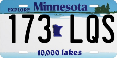 MN license plate 173LQS