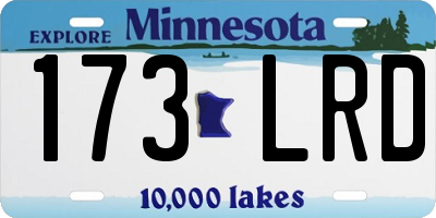 MN license plate 173LRD