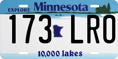 MN license plate 173LRO