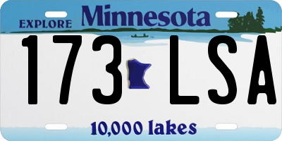 MN license plate 173LSA