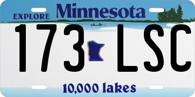 MN license plate 173LSC
