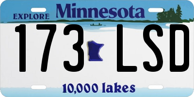 MN license plate 173LSD
