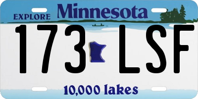 MN license plate 173LSF