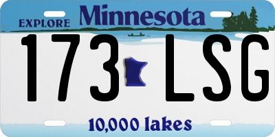 MN license plate 173LSG