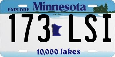 MN license plate 173LSI