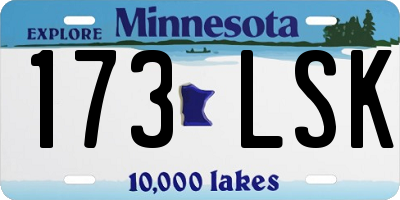 MN license plate 173LSK