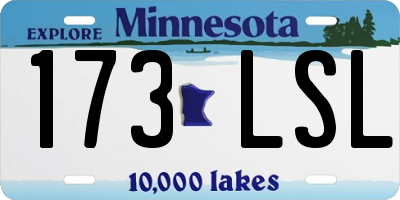 MN license plate 173LSL