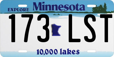 MN license plate 173LST