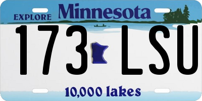 MN license plate 173LSU