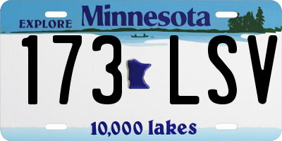 MN license plate 173LSV