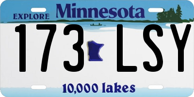 MN license plate 173LSY