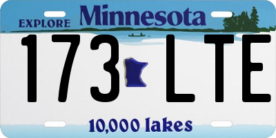 MN license plate 173LTE