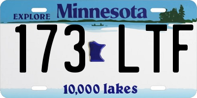 MN license plate 173LTF