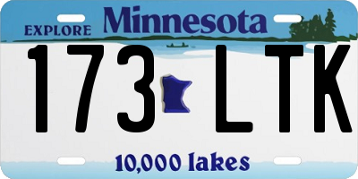 MN license plate 173LTK