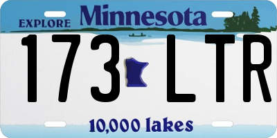 MN license plate 173LTR