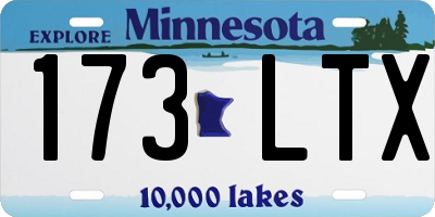 MN license plate 173LTX