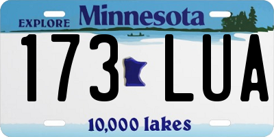MN license plate 173LUA