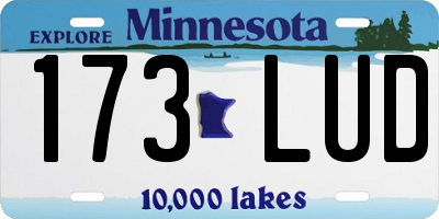 MN license plate 173LUD