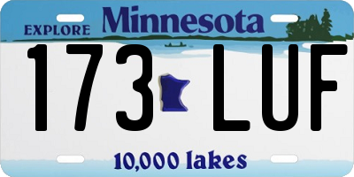 MN license plate 173LUF